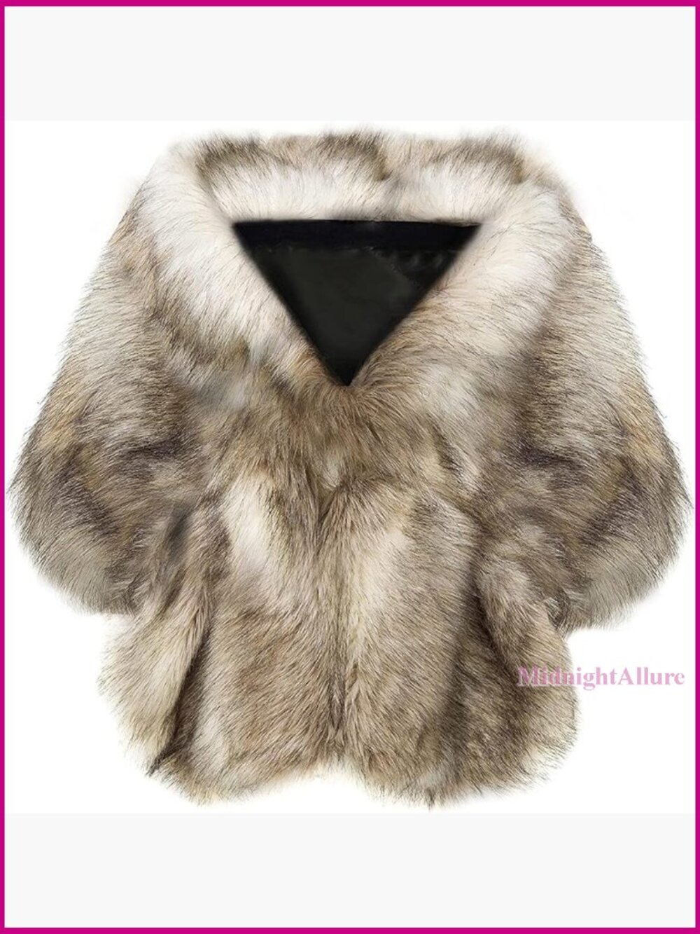 Faux Fur Shawl Wrap Evening Cape Winter Coat Accessory Small